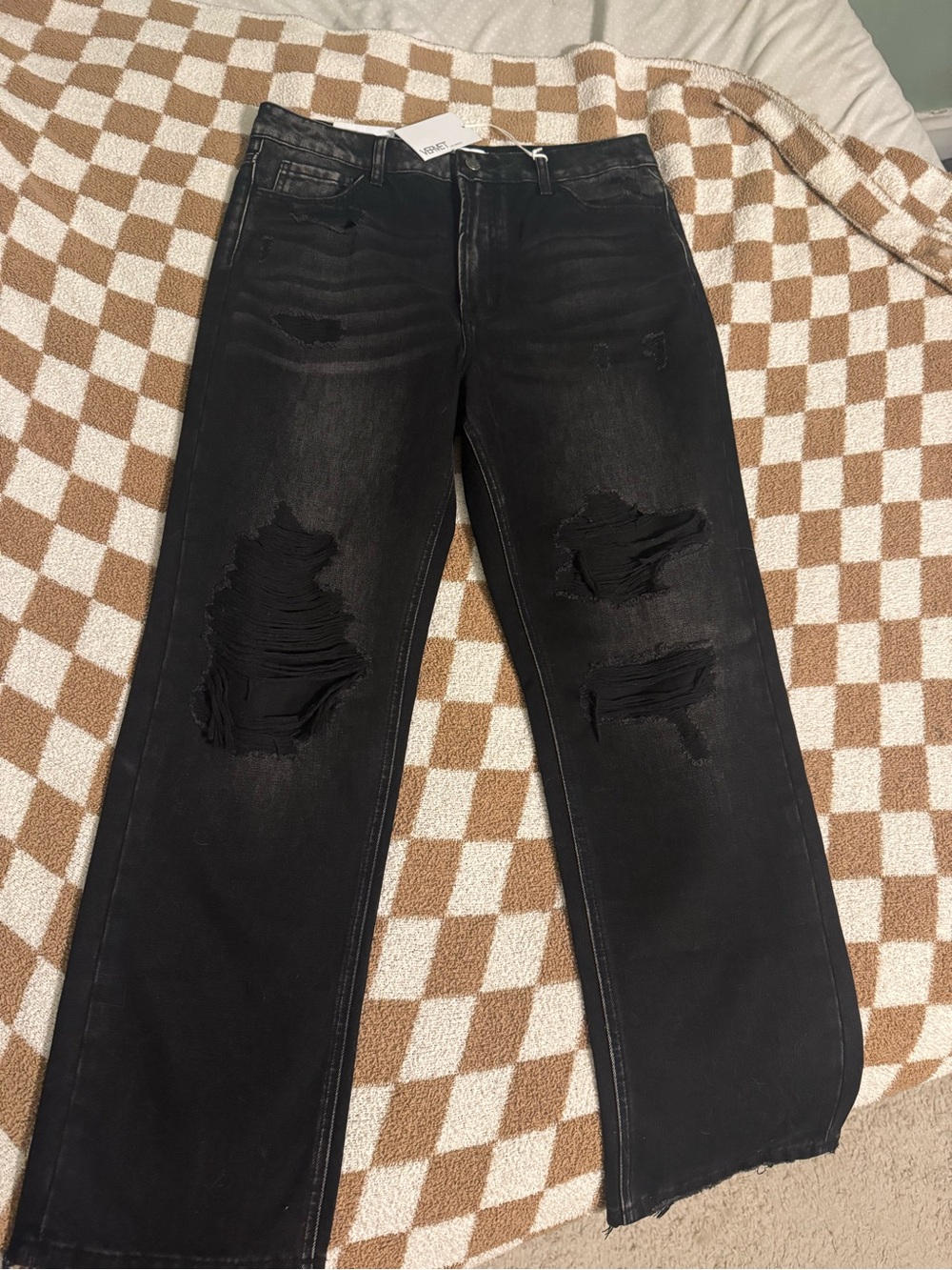 Women’s Vervet black Distressed Straight-Leg Jeans